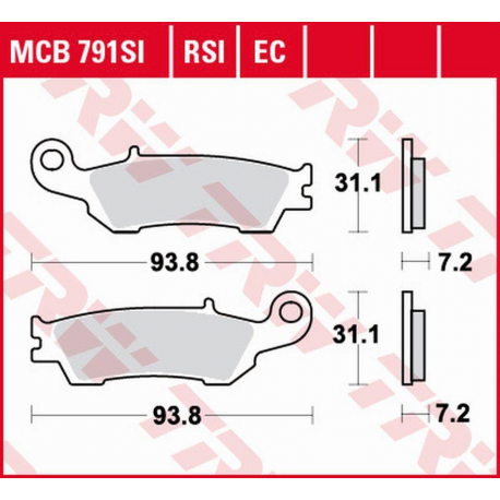 TRW LUCAS ZF KLOCKI HAMULCOWE KH450 ECO ORGANIC YAMAHA YZ 125 '08-, WR-F 250/450 '15-, YZ-F 450 '08-, PRZÓD