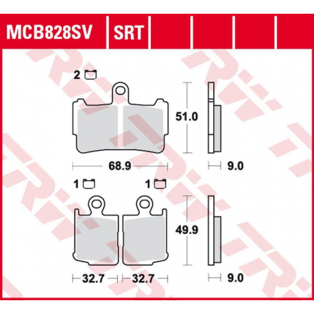 TRW LUCAS ZF KLOCKI HAMULCOWE KH499/4 SINTER ROAD/TRACK HONDA VFR 1200F '10-'16 PRZÓD