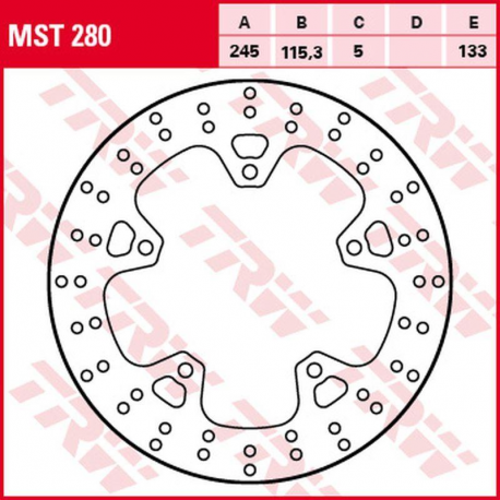 TRW LUCAS ZF TARCZA HAMULCOWA TYŁ YAMAHA XJ6 600F DIVERSION, XJ6 600N/S '09-'16, (245X115X5MM)