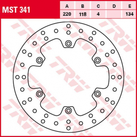 TRW LUCAS ZF TARCZA HAMULCOWA TYŁ KAWASAKI KLX 400R '03-'06, SUZUKI DR 125SM '08-'12, RM 125 '89-'98, RM 250 '89-'00, DR 250S '9