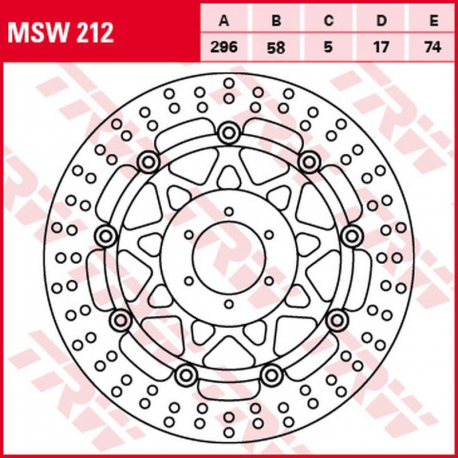 TRW LUCAS ZF TARCZA HAMULCOWA PRZÓD HONDA RS 125R '91-'94, CB 250F HORNET '96-'01, RS 250R '90-'97, TSR 250 '99-, CB 400N '82-'8