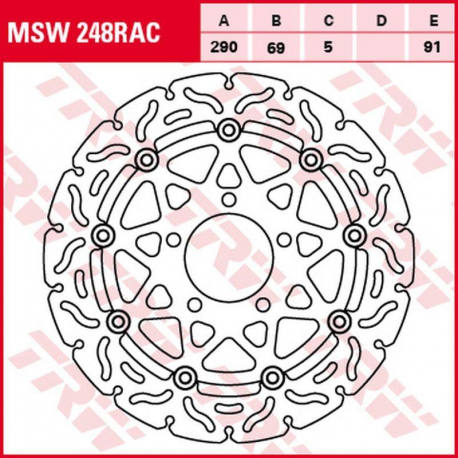 TRW LUCAS ZF TARCZA HAMULCOWA PRZÓD SUZUKI GSF 650 '05-'06, SV 650 '03-'10, GSX 750F '03-'06, VZ 1500 INTRUDER '09-'13, VLR 1800