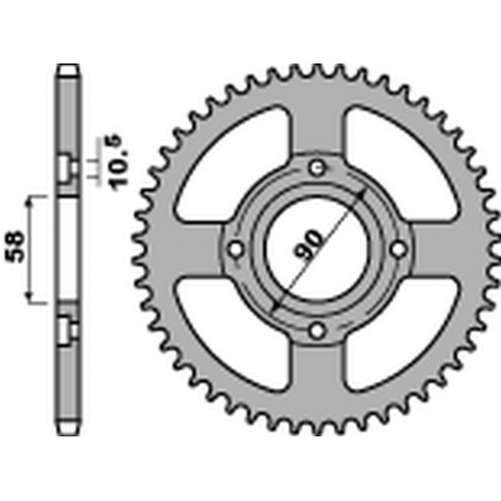 PBR 2022/03 ZĘBATKA TYLNA 269 42 C45 HONDA CG 125 '02-'05, CM 125 '82-'97, CB 125T '82-'88, DAELIM VC 125 '96-'99 (JTR269.42) (Ł