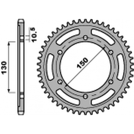 PBR 2022/03 ZĘBATKA TYLNA 300 43 C45 YAMAHA TDM 900 '02-'13 (STD.+1) (JTR300.43) (ŁAŃC. 525)