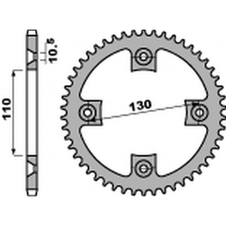 PBR 2022/03 ZĘBATKA TYLNA 4303 42 C45 HONDA TRX 200 '91-'97, TRX 400 '99-'14 (JTR1350.42) (ŁAŃC. 520)