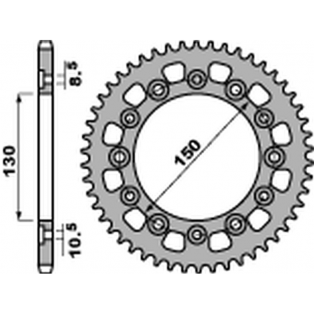 PBR 2022/03 ZĘBATKA TYLNA 4309 42 C45 HONDA XL600/XL500/NX650/XR600/FX650 (JTR245/3.42) (ŁAŃC. 520)