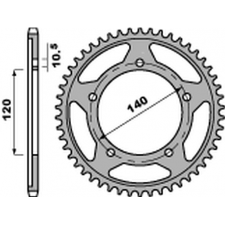 PBR 2022/03 ZĘBATKA TYLNA 4398 50 C45 SUZUKI DL 1000 V-STROM '02-'19, GSX-R 1000 '01-'19, GSX-R /GSR '06-'10, DL 650 V-STROM '04