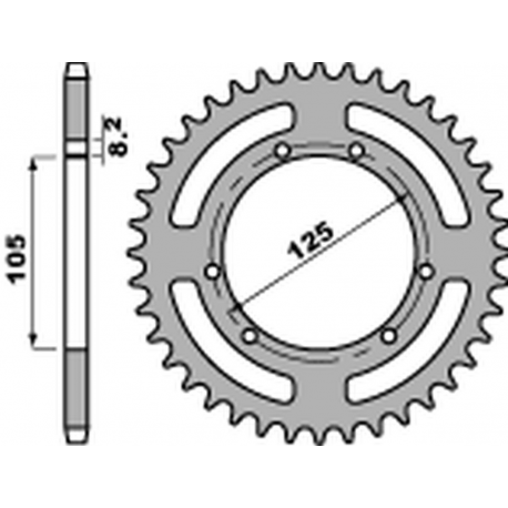 PBR 2022/03 ZĘBATKA TYLNA 4402 46 F APRILIA RX 50 '09-'16, DERBI SENDA 50 '00-'06 (JTR1131.46) (ŁAŃC. 420) (STD.-7)