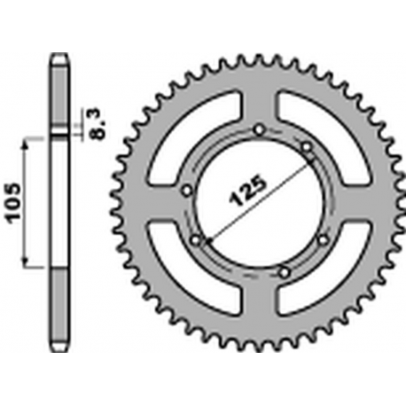 PBR 2022/03 ZĘBATKA TYLNA 4413 49 F YAMAHA XT 125X/SM/R '05-'10 (JTR1134.49) (ŁAŃC. 428)