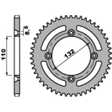 PBR 2022/03 ZĘBATKA TYLNA 4486 46 KTM SX 85 '04-'17, SX 105 '07-'11 (JTR895.46) (ŁAŃC. 428) (STD.-3)