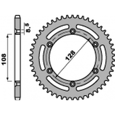 PBR 2022/03 ZĘBATKA TYLNA 4488 57 F SUZUKI DRZ 125 '03-'10, KAWASAKI KLX 125 '03-'07 (ŁAŃC. 428) (JTR797.57) (STD.)