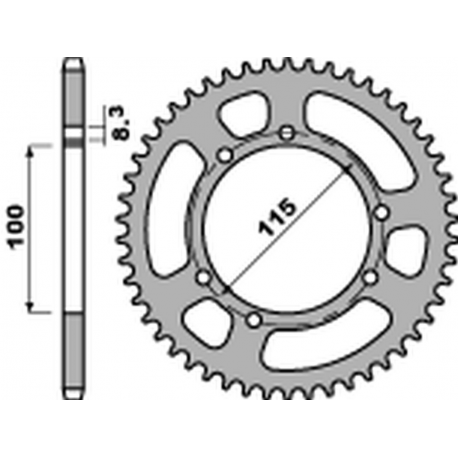 PBR 2022/03 ZĘBATKA TYLNA 4502 60 C45 HUSQVARNA CH 125 SM '05, FANTIC 125 '05-'11 (ŁAŃC. 428) (JTR-BRAK)