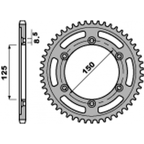 PBR 2022/03 ZĘBATKA TYLNA 4507 42 C45 KTM 690 ENDURO/SM '07-'18, 790 ADV '18-'20 (JTR897.42) (ŁAŃC.520)