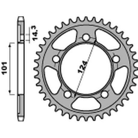 PBR 2022/03 ZĘBATKA TYLNA 4508 42 C45 KTM 950/990/1190 RC8 /DUKE/ SUPERMOTO (JTR898.42) (ŁAŃC. 525)