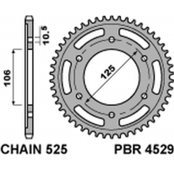 PBR 2022/03 ZĘBATKA TYLNA 4529 48 C45 TRIUMPH 675 DAYTONA/ STREET TRIPLE '06-'20, BONNEVILLE/SPEEDMASTER/THRUXTON 1200 (JTR2014.