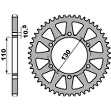 PBR 2022/03 ZĘBATKA TYLNA 504 45 C45 KAWASAKI EL 250 NINJA '88-'02, 250R NINJA '07-'15, YAMAHA YZF-R1 '98-'05 (JTR486.45) (ŁAŃC.