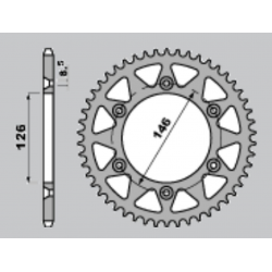 PBR ZĘBATKA TYLNA 808 52 F SUZUKI RM 125 '80-'12, DR 350 '96-'99, DR-Z 400 '00-'19 (JTR808.52) (ŁAŃC. 520)