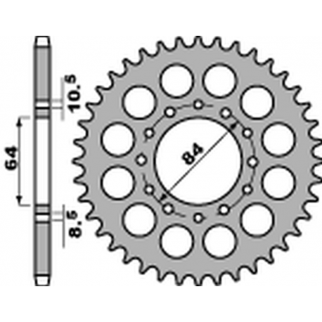 PBR 2022/03 ZĘBATKA TYLNA 811 41 C45 SUZUKI DR 200S/SE '86-'19, GSX 250 KATANA '82-'84 (JTR814.41) (ŁAŃC.520)