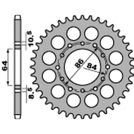 PBR 2022/03 ZĘBATKA TYLNA 814 40 C45 SUZUKI GT 380 '73-'78, GT 550 '74-'77, GS 400 '77-'80 (JTR814.40) (ŁAŃC. 530) NA ZAMÓWIENIE