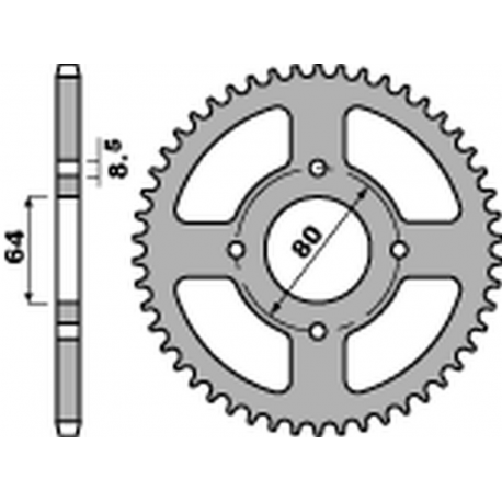 PBR 2022/03 ZĘBATKA TYLNA 834 35 F YAMAHA TTR 90 '00-'05, TTR 110 '11-'21 (JTR834.35) (ŁAŃC. 420) (STD.)