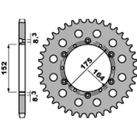 PBR 2022/03 ZĘBATKA TYLNA 856 42 F YAMAHA TT 600R '82-'04, YFM 660 '01-'04, YFS 200 '88-'06, YZ 125/250 '85-'98, DT 125 '89-'06