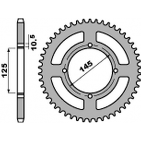 PBR 2022/03 ZĘBATKA TYLNA 857 42 C45 YAMAHA XT 600 '83-'89, XT 600Z TENERE '87-'89, XTZ 660 TENERE '91-'00, XV 125 VIRAGO '97-'0