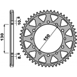 PBR 2022/03 ZĘBATKA TYLNA 860 46 C45 YAMAHA FZS 600 FAZER/YZF THUNDERCAT '96-'03, GTS 1000 '93-'01, XJR 1200/1300, FJ 1100/1200