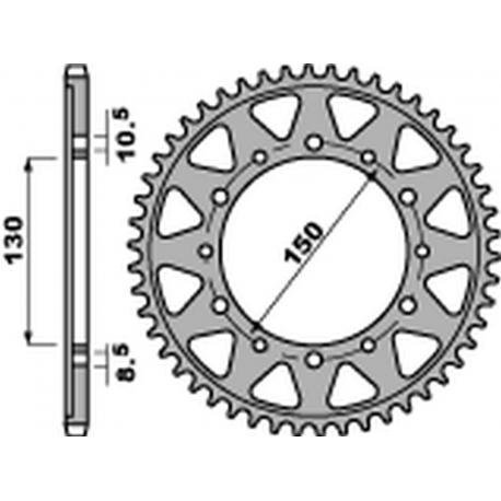 PBR 2022/03 ZĘBATKA TYLNA 860 46 C45 YAMAHA FZS 600 FAZER/YZF THUNDERCAT '96-'03, GTS 1000 '93-'01, XJR 1200/1300, FJ 1100/1200