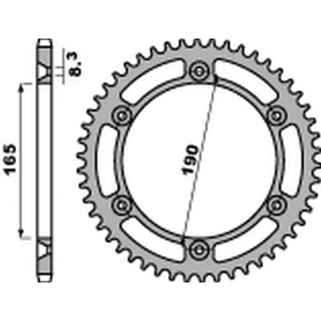 PBR 2022/03 ZĘBATKA TYLNA 896 45 C45 KTM 125/250/350 ENDURO '87-'90, MX 420/495 '81-'84, MX 500 '85-'93, LC4 600 '88-'92 (JTR896