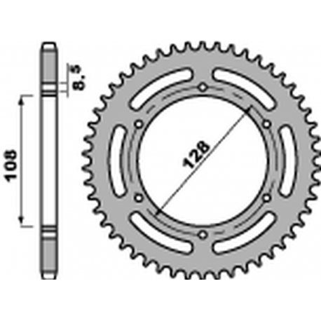 PBR 2022/03 ZĘBATKA TYLNA 902 45 F SUZUKI TS 100/125 '82-'85 (JTR804.45) (ŁAŃC. 428) (STD.)