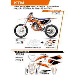 UFO 2022/06 KOMPLET PLASTIKÓW PLUS KOMPLET NAKLEJEK (OKLEIN) KTM SX 125 '19-'22 STOKES KOLOR BIAŁY