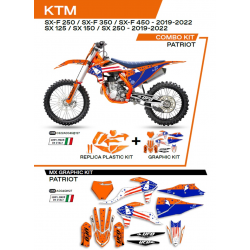 UFO 2022/06 KOMPLET PLASTIKÓW PLUS KOMPLET NAKLEJEK (OKLEIN) KTM SX 125 '19-'22 PATRIOT KOLOR POMARAŃCZOWY