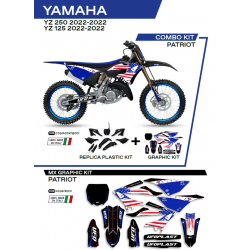 UFO 2022/06 KOMPLET PLASTIKÓW PLUS KOMPLET NAKLEJEK (OKLEIN) YAMAHA YZ 125 '22 PATRIOT KOLOR CZARNY