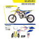 UFO 2022/06 KOMPLET NAKLEJEK (OKLEIN) SUZUKI RMZ 250 '19-'22 PATRIOT KOLOR OEM (ŻÓŁTY/NIEBIESKI/BIAŁY)