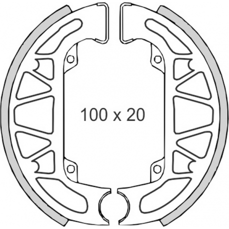 BRENTA SZCZĘKI HAMULCOWE GILERA 50 PIAGGIO NRG/NTT/QUARTZ/TPH/ZIP (100x20mm)
