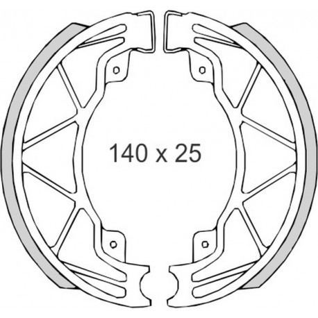 BRENTA SZCZĘKI HAMULCOWE DERBI25/50/125/150 PIAGGIO50/125/180 VESPA 50/125 (140x25mm)