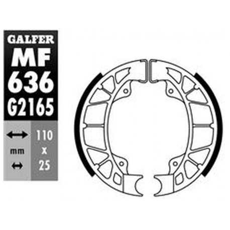 GALFER SZCZĘKI HAMULCOWE TYŁ 2022/09 HEXAGON 125/150 '94-'99, SKIPPER 125/150 '93-'97, PIAGGIO VESPA ET2/ET4 '00-, PRIMAVERA/SPR