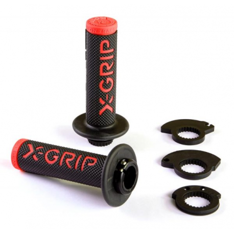 X-GRIP MANETKI BRAAAAP GRIPS RED KOLOR CZERWONY Z ADAPTEREM ROLGAZU