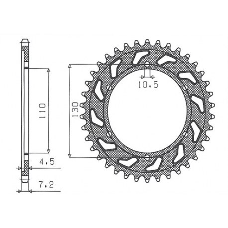 SUNSTAR ZĘBATKA TYLNA 4385 46 YAMAHA R6 '06-'20, MT09 '14-'19, SUZUKI GSXR 750 '11-'19, GSXR 1000 '17-'19, XSR 900 '16-'19 (+1)