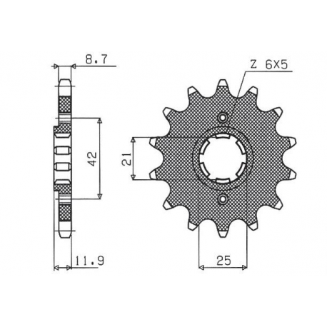 SUNSTAR ZĘBATKA PRZEDNIA 571 16 YAMAHA XJ 600 '84-'91 (JTF571.16) (ŁAŃC. 530) (57116JT)