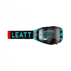 LEATT (NOWOŚĆ 2023) GOGLE VELOCITY 6.5 GOGGLE FUEL LIGHT GREY 58% - KOLOR CZARNY/NIEBIESKI SZYBKA DYMIONE LUSTRO SZARA