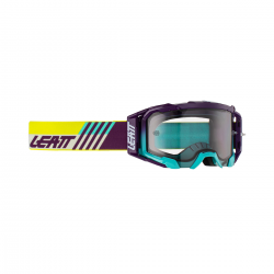 LEATT (NOWOŚĆ 2023) GOGLE VELOCITY 5.5 GOGGLE INDIGO LIGHT GREY 58% - KOLOR FIOLETOWY/NIEBIESKI/ŻÓŁTY FLUO SZYBKA DYMIONE LUSTRO