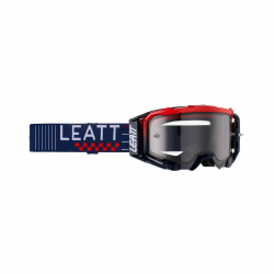 LEATT (NOWOŚĆ 2023) GOGLE VELOCITY 5.5 GOGGLE ROYAL LIGHT GREY 58% - KOLOR GRANATOWY/CZERWONY SZYBKA DYMIONE LUSTRO SZARA