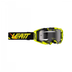 LEATT (NOWOŚĆ 2023) GOGLE VELOCITY 5.5 GOGGLE TIGER LIGHT GREY 58% - KOLOR ŻÓŁTY FLUO/CZARNY SZYBKA DYMIONE LUSTRO SZARA