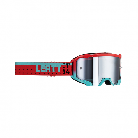 LEATT (NOWOŚĆ 2023) GOGLE VELOCITY 4.5 IRIZ GOGGLE FUEL SILVER 50% - KOLOR NIEBIESKI/CZERWONY SZYBKA LUSTRZANA SREBRNA