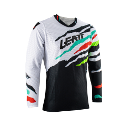 LEATT (NOWOŚĆ 2023) KOSZULKA MOTO 5.5 ULTRAWELD JERSEY TIGER KOLOR BIAŁY/CZARNY/ZIELONY/CZERWONY ROZMIAR S