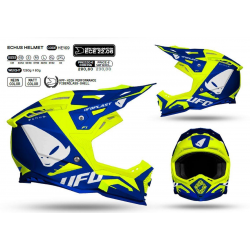 UFO 2022/10 KOLEKCJA 2023 KASK CROSS ECHUS KOLOR NIEBIESKI - ŻÓŁTY FLUO ROZMIAR XL