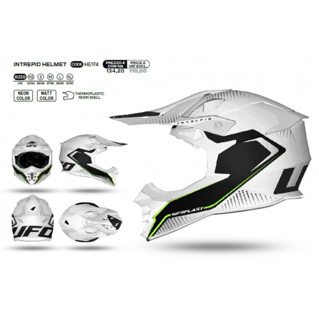 UFO 2022/10 KOLEKCJA 2023 KASK CROSS INTERPID KOLOR BIAŁY - CZARNY ROZMIAR M