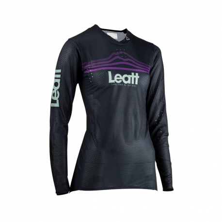 LEATT (NEW 2023) KOSZULKA ROWEROWA (DAMSKA) MTB GRAVITY 4.0 JERSEY BLACK KOLOR CZARNY ROZMIAR S