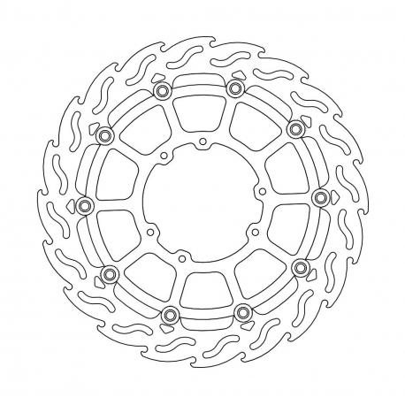 MOTO-MASTER TARCZA HAMULCOWA PŁYWAJĄCA FLAME PRZÓD SUPERMOTO 320MM Z ALUMINIOWYM ŚRODKIEM DO ZACISKU 4-TŁOCZKOWEGO MOTO-MASTER H